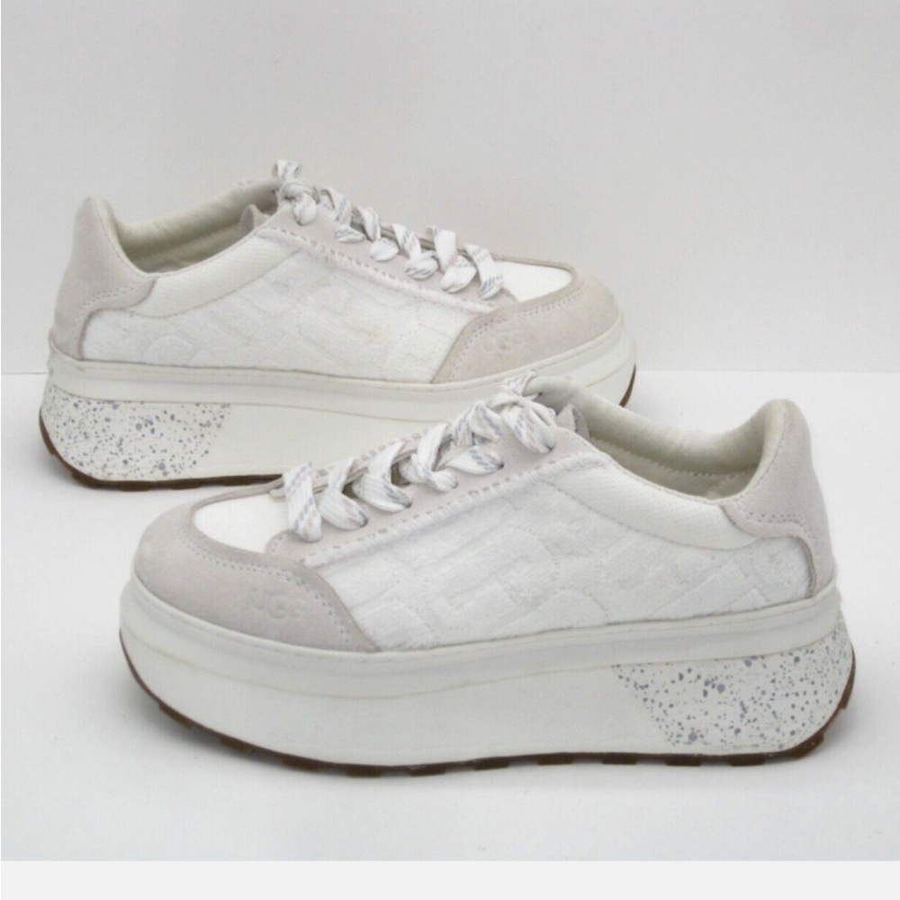 UGG White and Cream Platform Sneakers